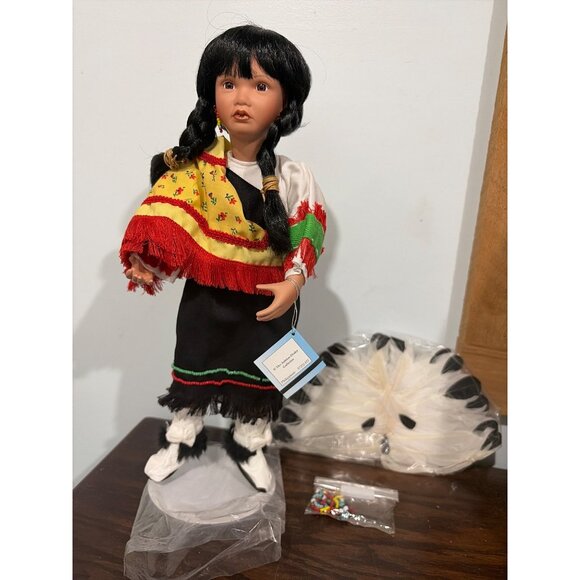 Ashton-Drake Native American Indian Princess Doll "Butterfly Dancer" Porcelain - Picture 6 of 14